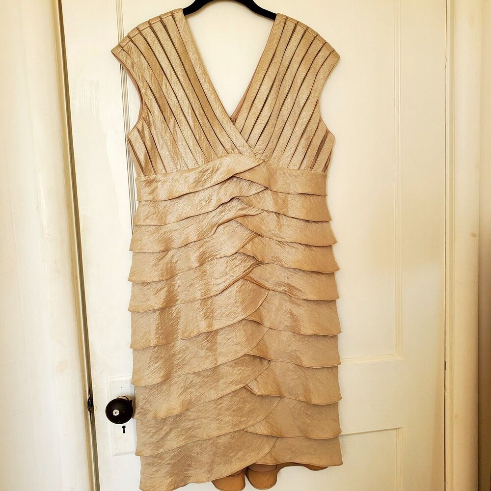 Adrianna Papell Minimalist Dress Sz 14 Empire Waist Simple Day Evening Cocktail